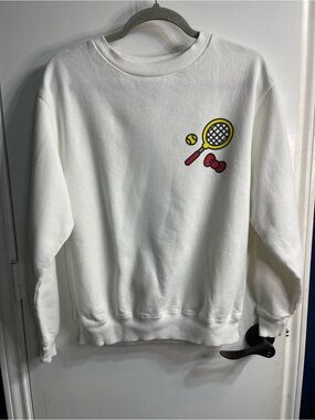 Hello Kitty White Crewneck Tennis Sweatshirt women’s small 174